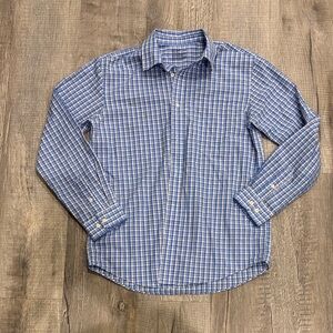 Cat & Jack Boys XL (14) Blue Plaid Button Down Shirt